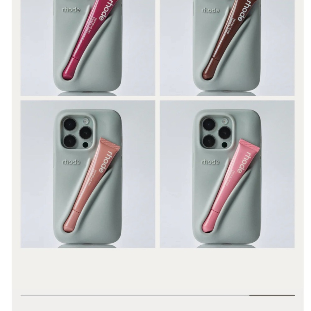 Rhode Phone Case with Lip Gloss Holder - salty Tan colour